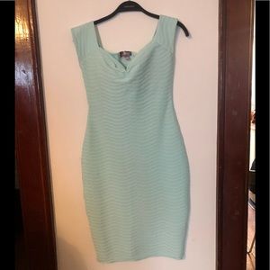 Aqua green right fitted dress